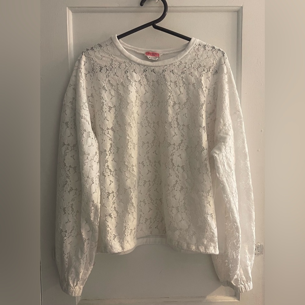 Kate Spade New York textured lace pullover Size XL